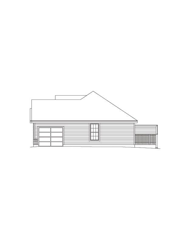 Home Plan Right Elevation of this 4-Bedroom,1700 Sq Ft Plan -138-1050