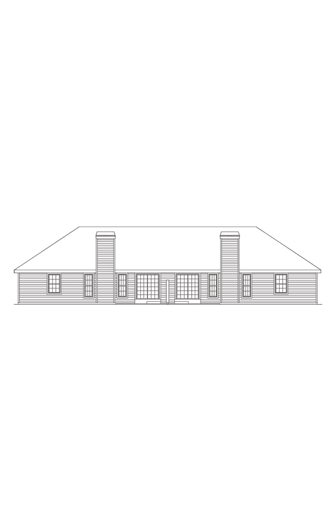 Home Plan Rear Elevation of this 6-Bedroom,2318 Sq Ft Plan -138-1051