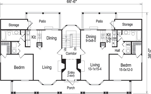 Floor Plan First Story of Multi-Unit Plan #138-1052