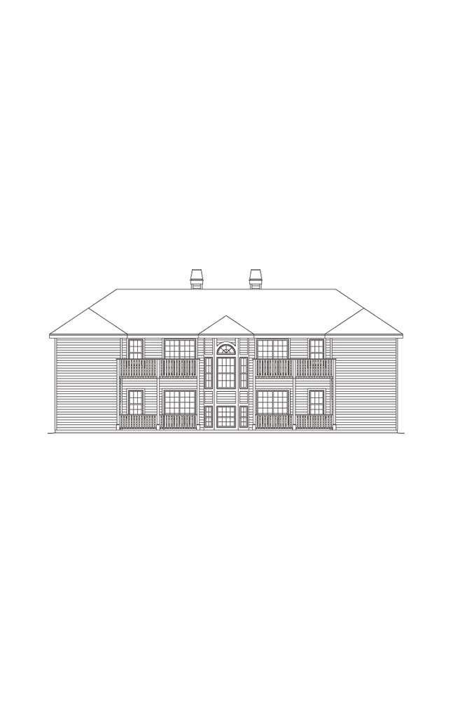 Home Plan Rear Elevation of this 4-Bedroom,2840 Sq Ft Plan -138-1052