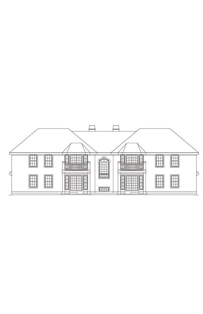 Home Plan Rear Elevation of this 12-Bedroom,4240 Sq Ft Plan -138-1053