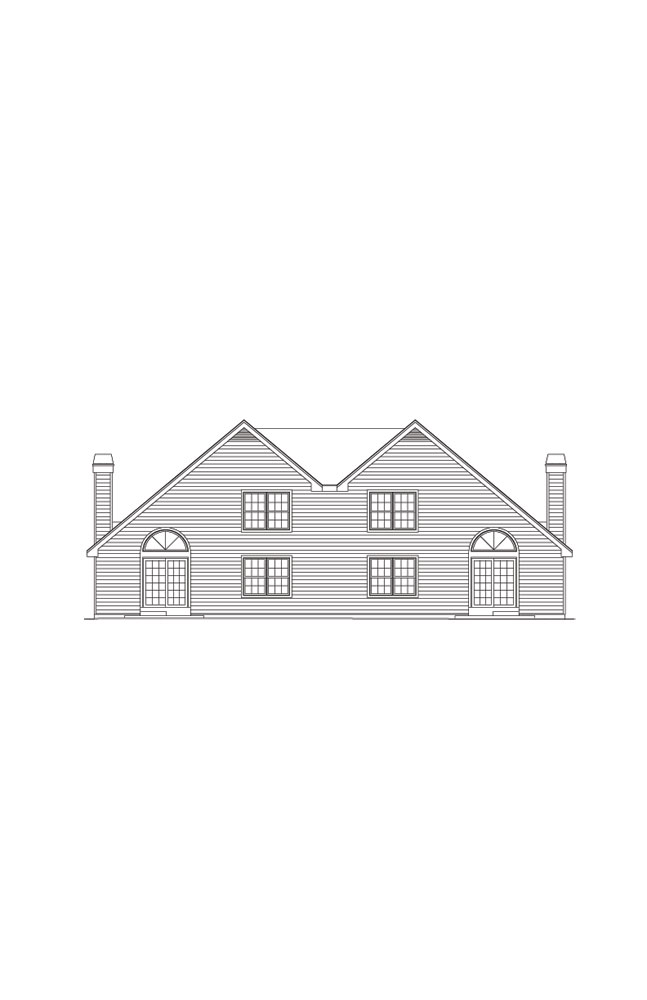 Home Plan Rear Elevation of this 6-Bedroom,2986 Sq Ft Plan -138-1055