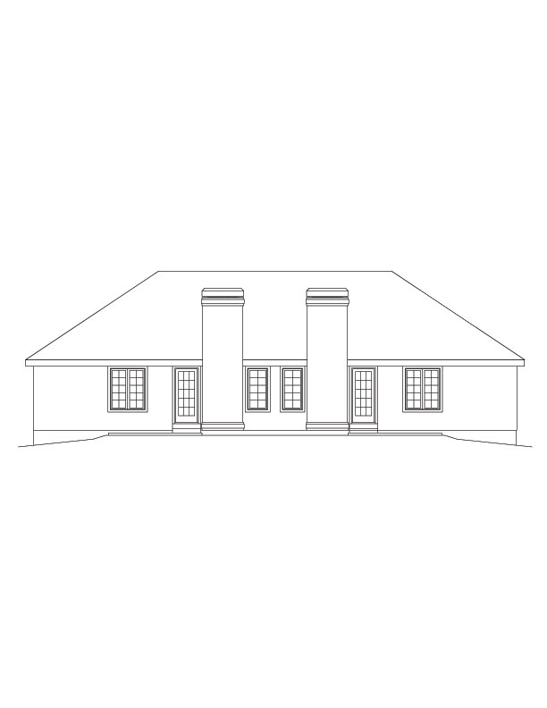 Home Plan Rear Elevation of this 4-Bedroom,1992 Sq Ft Plan -138-1056