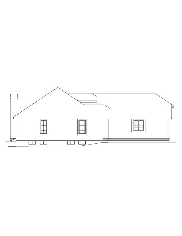 Home Plan Left Elevation of this 4-Bedroom,1992 Sq Ft Plan -138-1056