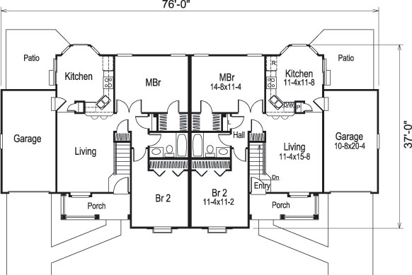 Floor Plan First Story of Multi-Unit Plan #138-1057
