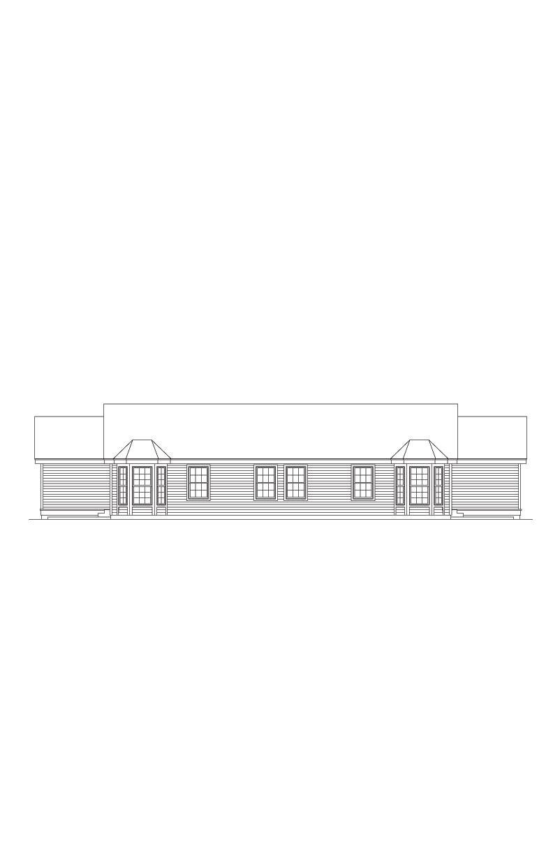 Home Plan Rear Elevation of this 4-Bedroom,1704 Sq Ft Plan -138-1057