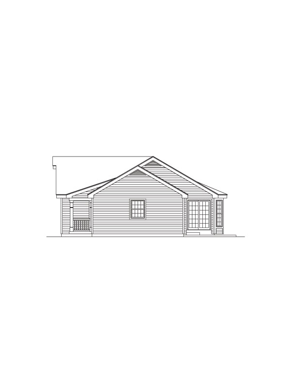 Home Plan Right Elevation of this 4-Bedroom,1704 Sq Ft Plan -138-1057