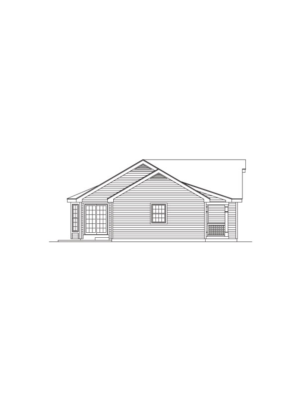Home Plan Left Elevation of this 4-Bedroom,1704 Sq Ft Plan -138-1057