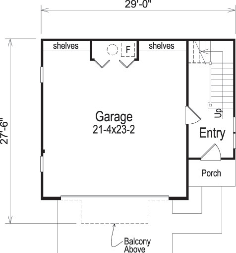 Floor Plan First Story of Small House Plans #138-1058