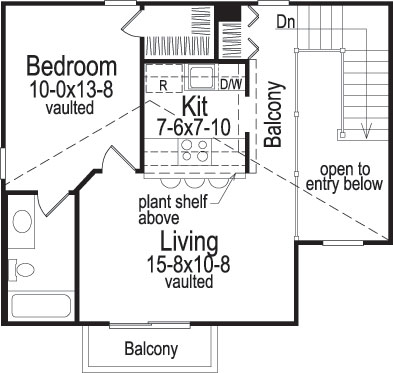 Floor Plan Second Story of Small House Plans #138-1058