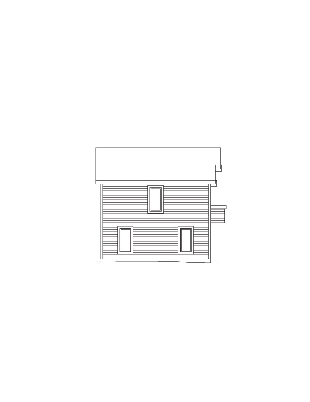 Home Plan Left Elevation of this 1-Bedroom,654 Sq Ft Plan -138-1058