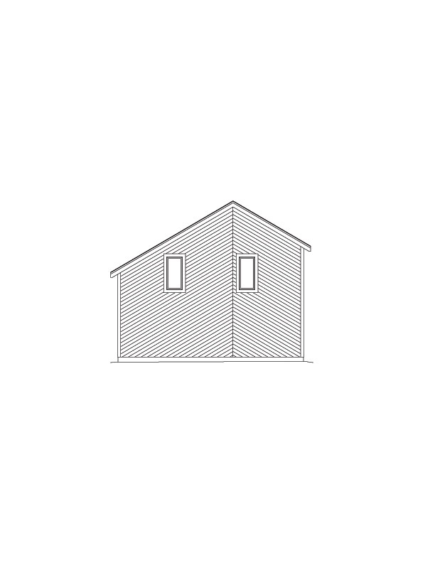 Home Plan Rear Elevation of this 1-Bedroom,654 Sq Ft Plan -138-1058