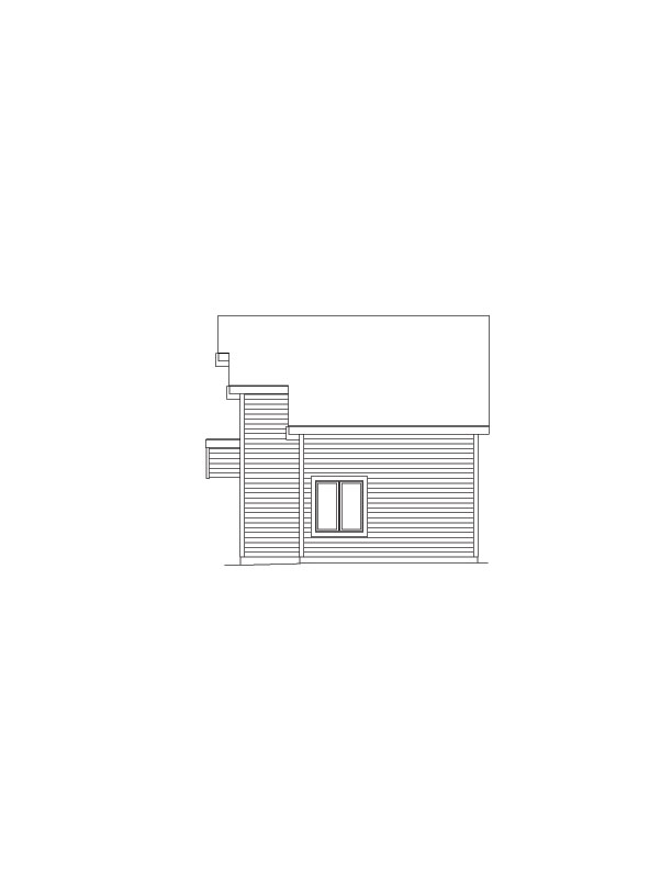 Home Plan Right Elevation of this 1-Bedroom,654 Sq Ft Plan -138-1058