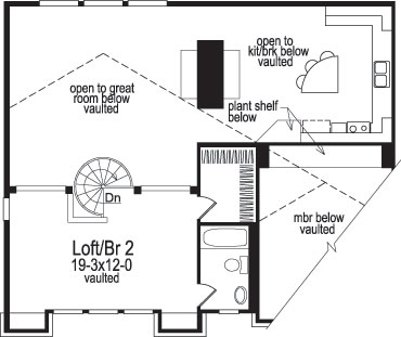 Floor Plan Second Story of Modern Plan #138-1059