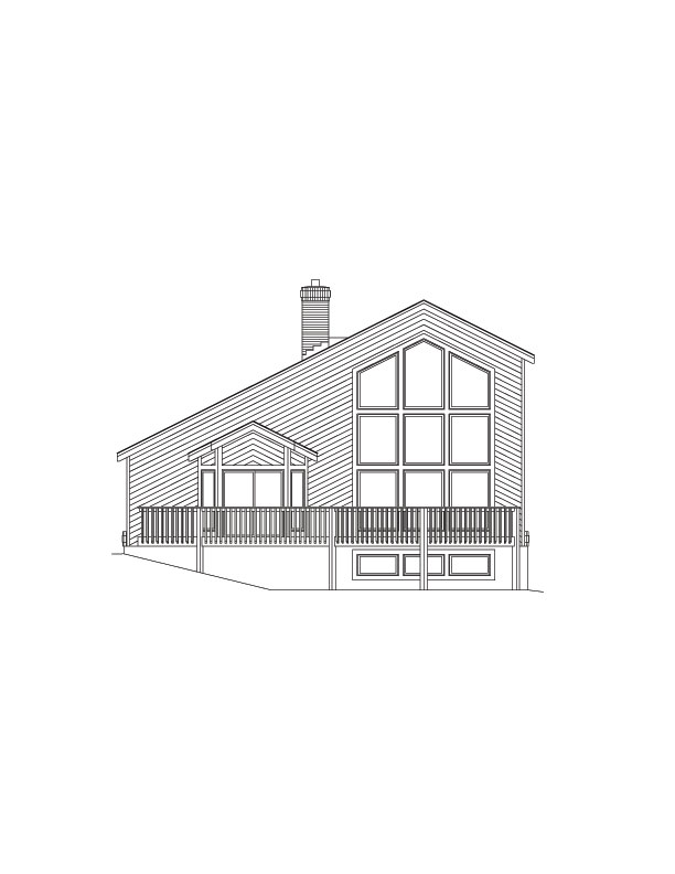 Home Plan Rear Elevation of this 2-Bedroom,1711 Sq Ft Plan -138-1059