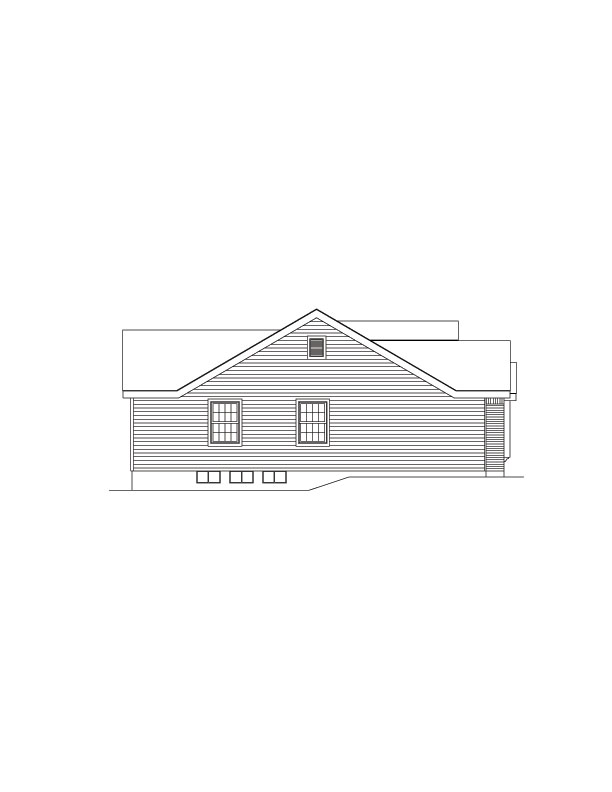 Home Plan Left Elevation of this 3-Bedroom,1092 Sq Ft Plan -138-1062