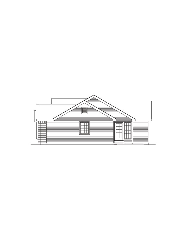 Home Plan Right Elevation of this 3-Bedroom,1092 Sq Ft Plan -138-1062