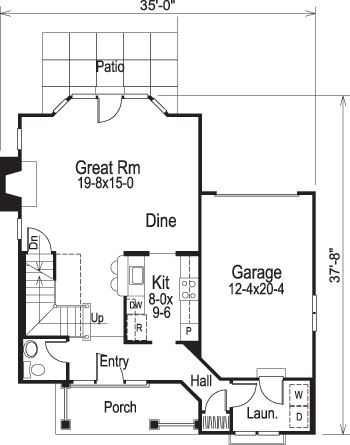 Floor Plan First Story of Country Plan #138-1063