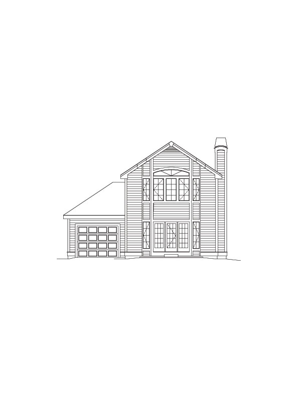 Home Plan Rear Elevation of this 2-Bedroom,1294 Sq Ft Plan -138-1063