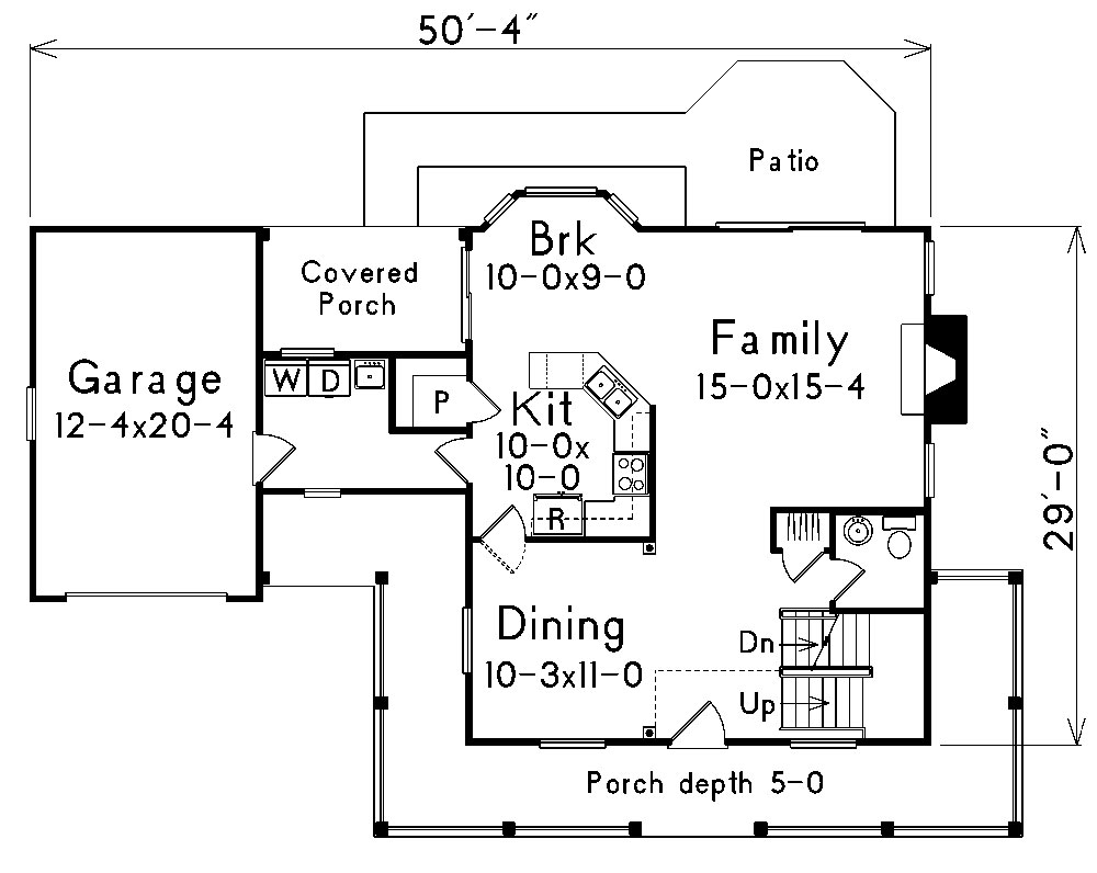 Floor Plan First Story of Country Plan #138-1064