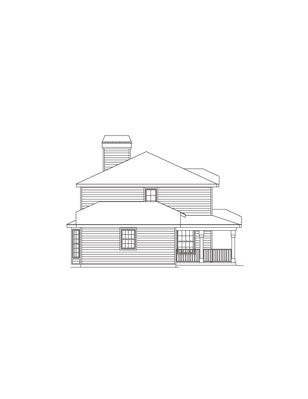 Home Plan Left Elevation of this 3-Bedroom,1618 Sq Ft Plan -138-1064