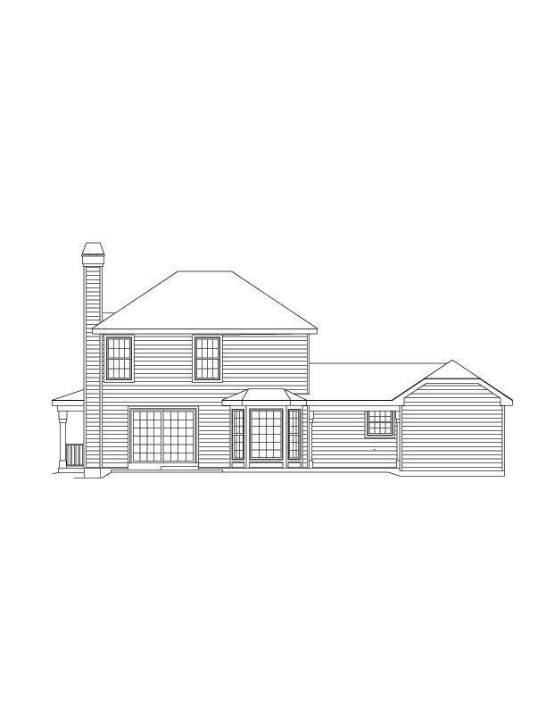 Home Plan Rear Elevation of this 3-Bedroom,1618 Sq Ft Plan -138-1064