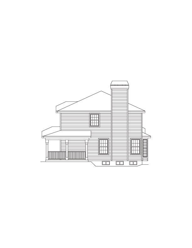 Home Plan Right Elevation of this 3-Bedroom,1618 Sq Ft Plan -138-1064