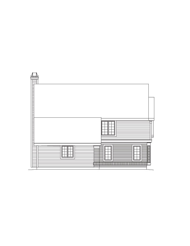Home Plan Left Elevation of this 5-Bedroom,2012 Sq Ft Plan -138-1065