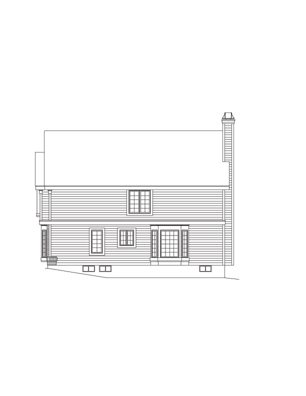 Home Plan Right Elevation of this 5-Bedroom,2012 Sq Ft Plan -138-1065