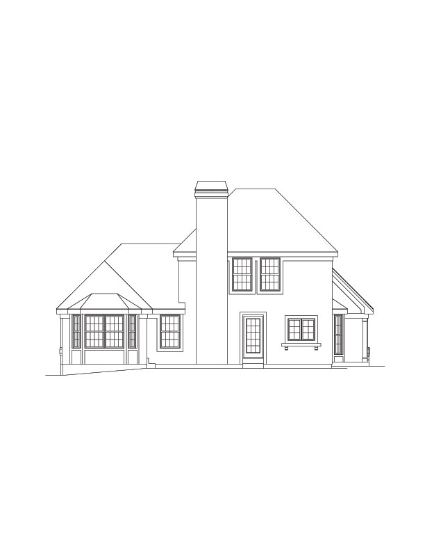 Home Plan Rear Elevation of this 3-Bedroom,1619 Sq Ft Plan -138-1066