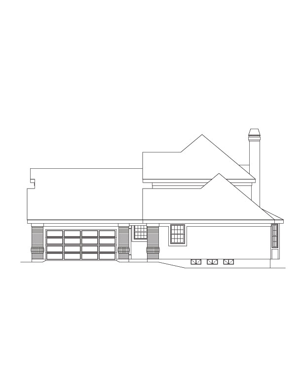 Home Plan Right Elevation of this 3-Bedroom,1619 Sq Ft Plan -138-1066