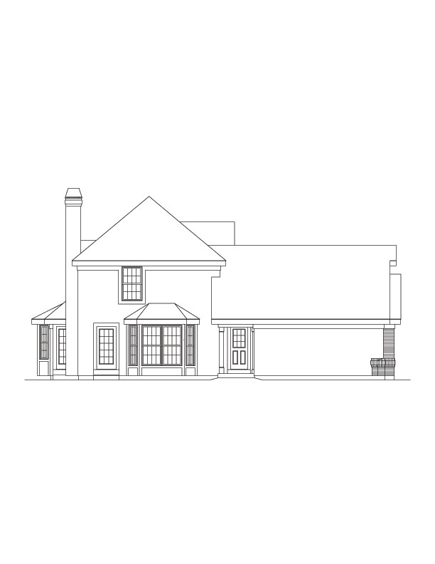 Home Plan Left Elevation of this 3-Bedroom,1619 Sq Ft Plan -138-1066