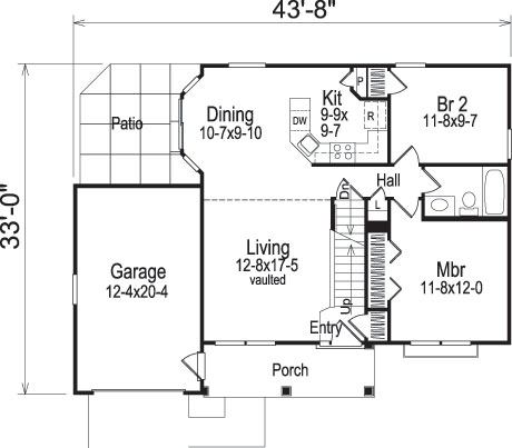 Floor Plan First Story of Country Plan #138-1067