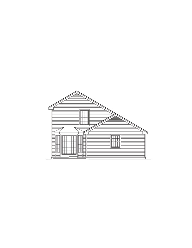 Home Plan Left Elevation of this 4-Bedroom,1330 Sq Ft Plan -138-1067