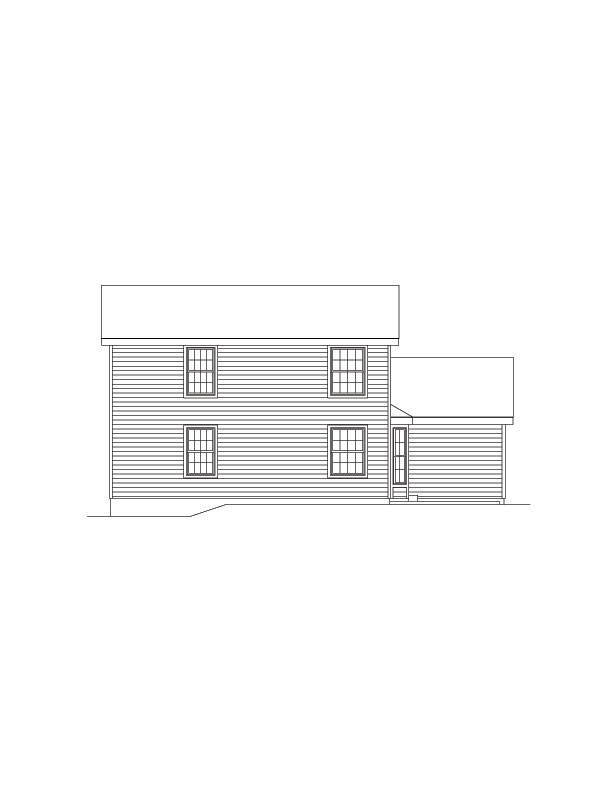 Home Plan Rear Elevation of this 4-Bedroom,1330 Sq Ft Plan -138-1067