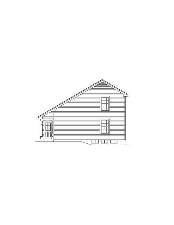 Home Plan Right Elevation of this 4-Bedroom,1330 Sq Ft Plan -138-1067