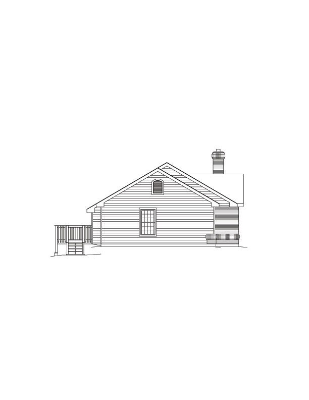 Home Plan Left Elevation of this 3-Bedroom,1403 Sq Ft Plan -138-1068