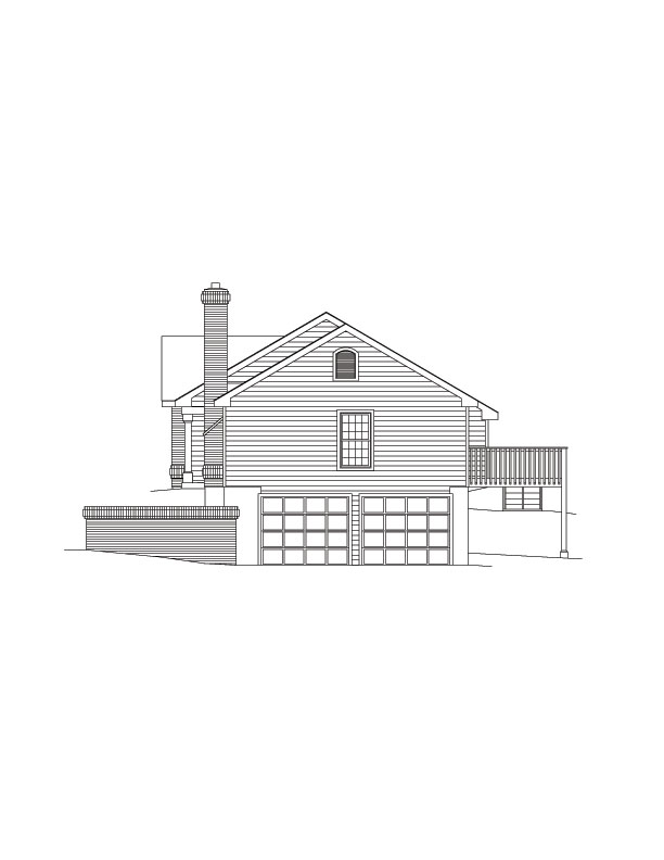 Home Plan Right Elevation of this 3-Bedroom,1403 Sq Ft Plan -138-1068