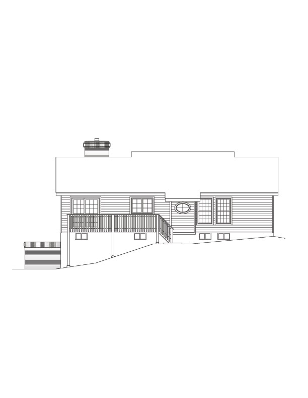 Home Plan Rear Elevation of this 3-Bedroom,1403 Sq Ft Plan -138-1068