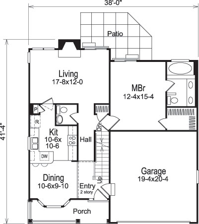 Floor Plan First Story of Country Plan #138-1069