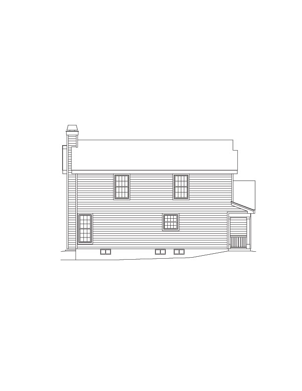 Home Plan Left Elevation of this 3-Bedroom,1524 Sq Ft Plan -138-1069