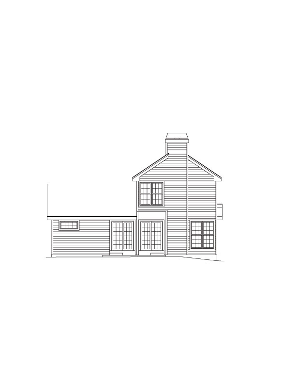 Home Plan Rear Elevation of this 3-Bedroom,1524 Sq Ft Plan -138-1069