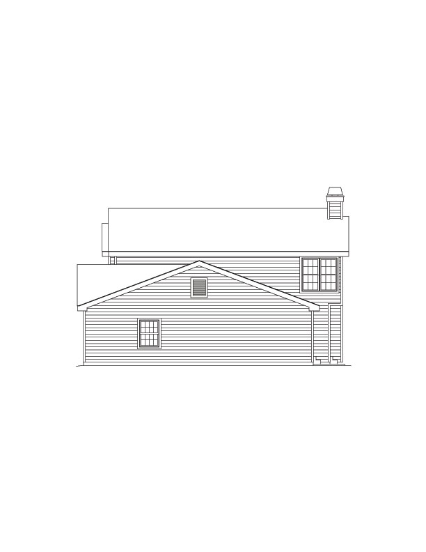 Home Plan Right Elevation of this 3-Bedroom,1524 Sq Ft Plan -138-1069