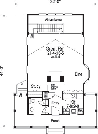Floor Plan First Story of Country Plan #138-1070