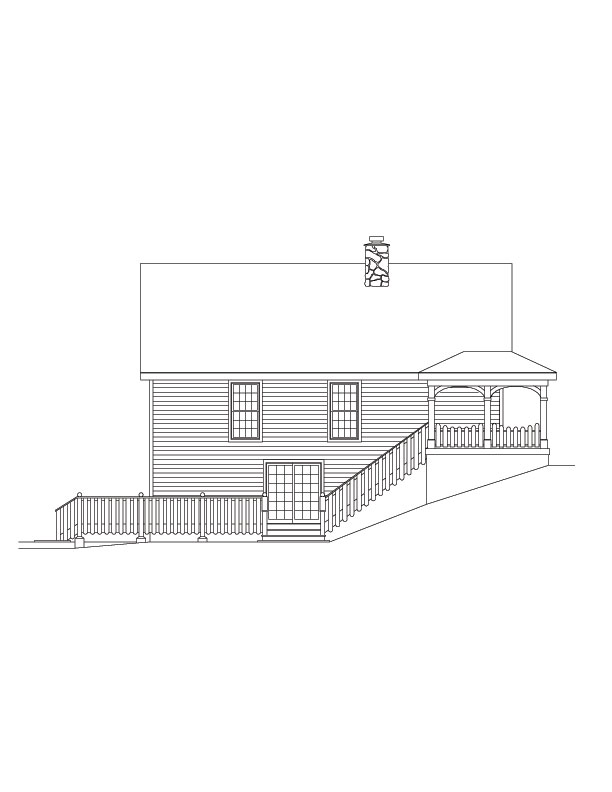 Home Plan Left Elevation of this 2-Bedroom,1530 Sq Ft Plan -138-1070