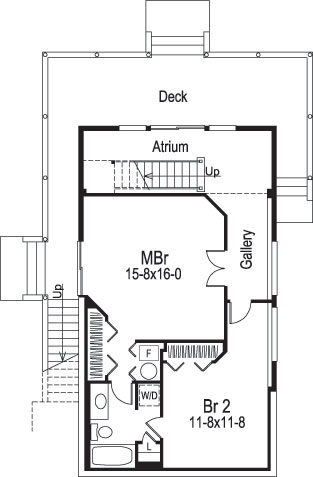 Floor Plan Basement of Country Plan #138-1070