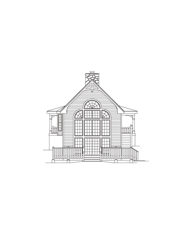 Home Plan Rear Elevation of this 2-Bedroom,1530 Sq Ft Plan -138-1070