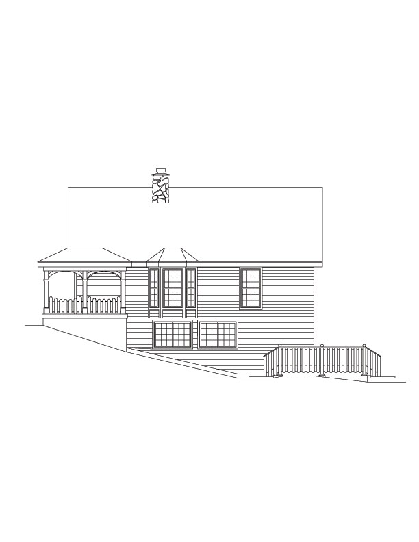 Home Plan Right Elevation of this 2-Bedroom,1530 Sq Ft Plan -138-1070