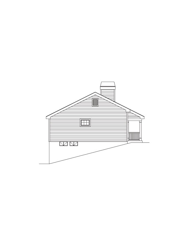 Home Plan Left Elevation of this 2-Bedroom,914 Sq Ft Plan -138-1072