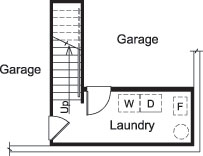 Floor Plan Basement of Small House Plans #138-1072